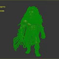 Mythical Lion Headed Warrior With Muscular Body Armor And Flowing Cloak Standing