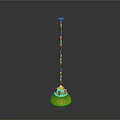 Modern Yellow Device With Long Metal Rod And Round Base Design
