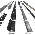 Various Types of Stackable Metal Public Chairs for Public Spaces Arrangement