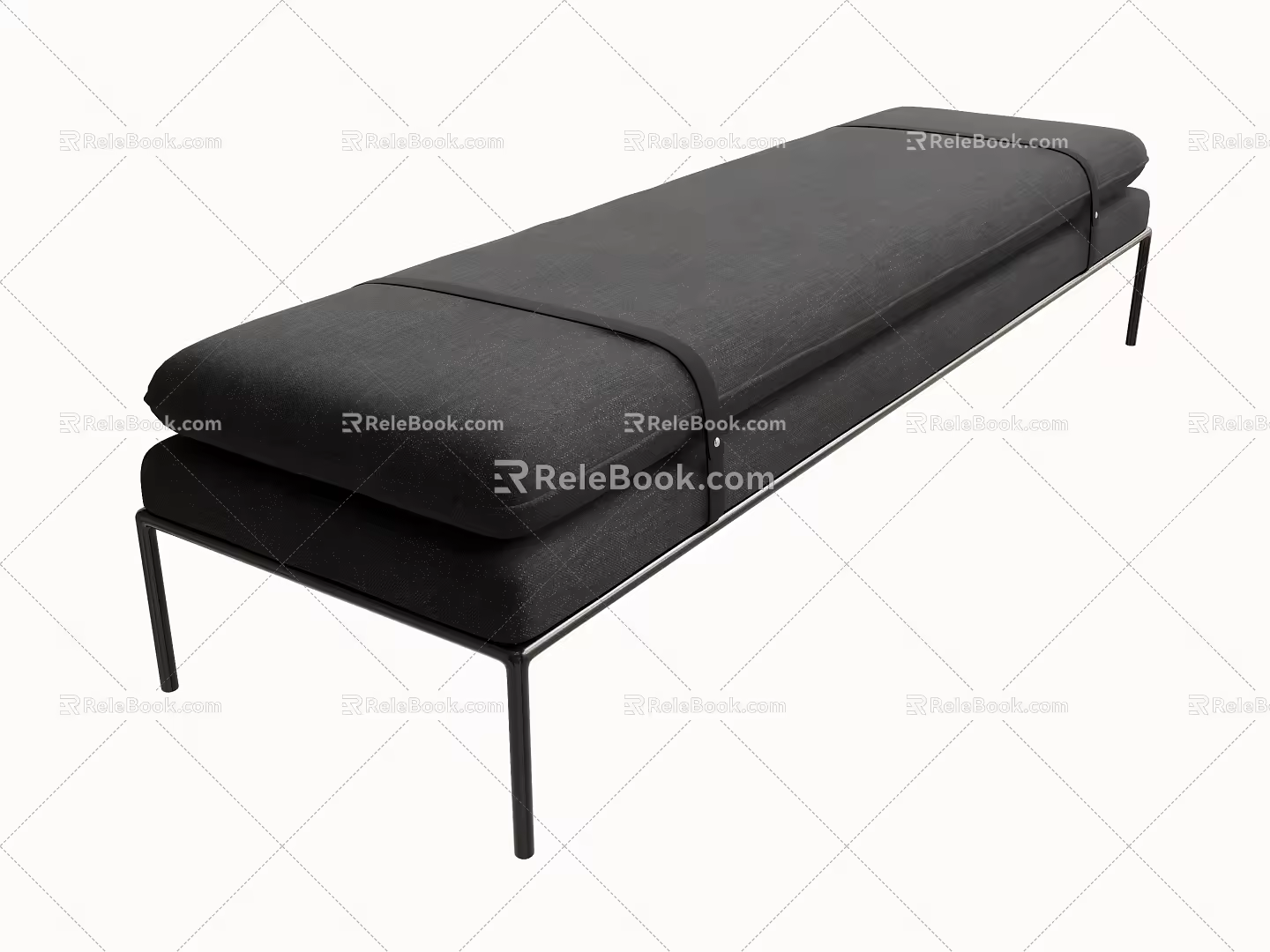 Modern Bed End Stool Simple Bed 3d model