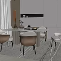 Modern Dining Table and Chair Combination Dining Table and Chair 3d model