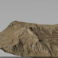 Detailed Topographic Terrain Model With Natural Relief And Mountainous Texture