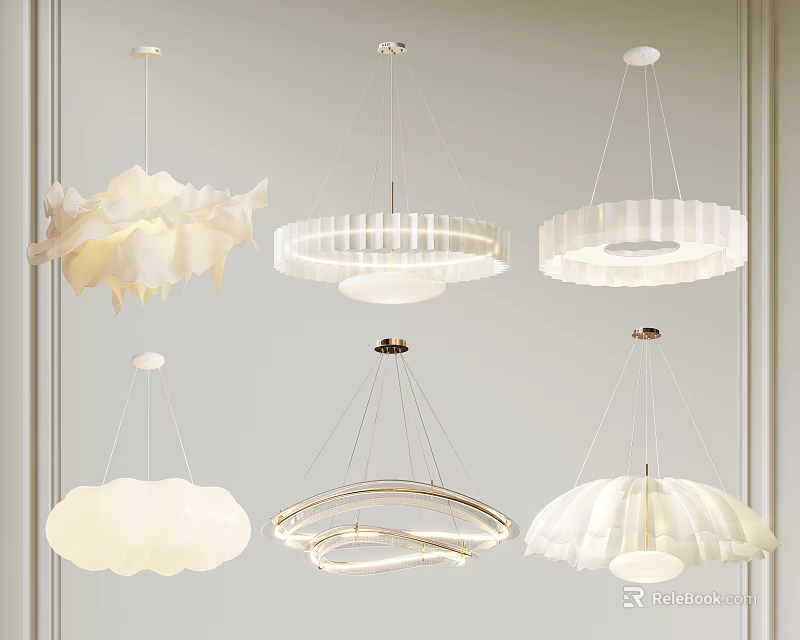 Modern Creative Chandeliers With Unique Shapes And Soft Lighting For Home Decor 3d model 