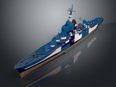 modern warship cruiser ship 3d model