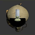 Military Weapon Helmet With Black And Beige Shell Visor Respirator And Accessories