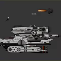 Detailed Sci Fi Spaceship With Multiple Cannons And Glowing Engines Design 3d model