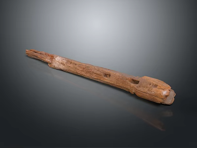 Wood And Stone Handcrafted Decorative Piece Featuring Natural Texture And Artisan Carvings 3d model