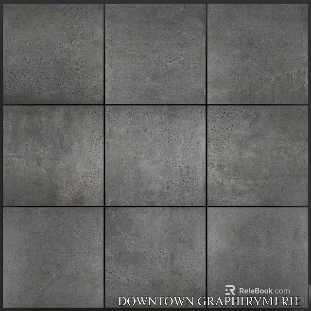 Gray Ceramic Tiles in Nine Grid Arrangement with Textured Surface and Specks 3d model 