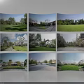 Green Outdoor Landscape With Lawns Trees Parks And Residential Areas
