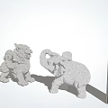 Chinese style column landscape column 3d model