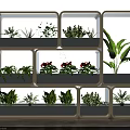 White Frame Multi Layer Indoor Plant Room Divider With Decorative Greenery And Lattice Design