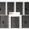 Modern Dark Gray Security Doors With Various Textures And Stylish Handle Designs 3d model