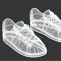 Classic Gray Lace Up Sneakers With Blue Purple Gradient Stripes And Stylish Design