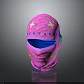 Pink Balaclava With Colorful Star Patterns For Costume Character And Mythical Creature