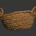 Rustic Handwoven Orange Storage Basket With Dual Handles For Home Organization