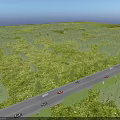 Aerial Planning Layout With Road Cars Trees And Green Scenic Landscape
