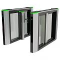 Subway Station Modern Turnstiles With Glass Doors Green Indicators And Metal Frames