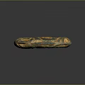 Ancient Bronze Artifact With Circular Ring Bird Motif On Square Base And Green Golden Patina