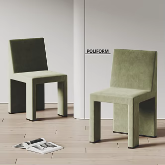 poliform modern dining chair fabric chair 3d model