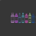 Various Bottled Water Brands With Different Label Designs And Clear Containers