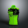 Neon Green And Black Vest Design With Front Zipper Logos And Text Details