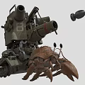 Creative Crab Inspired Tank With Number 8 Cannons And Projectile Design