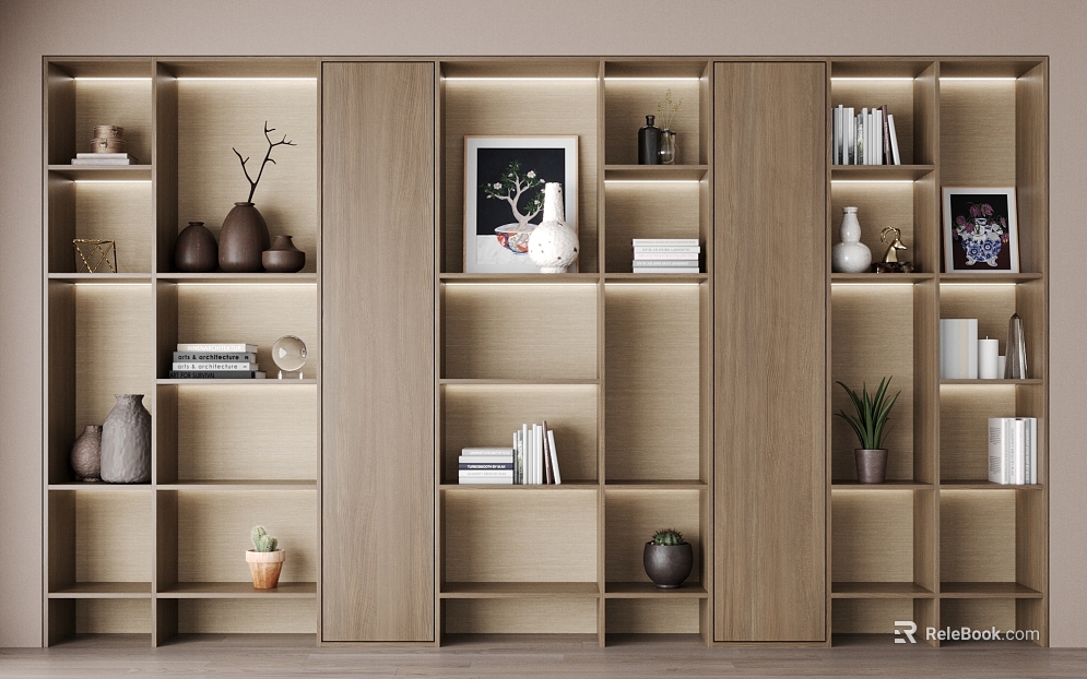 Modern bookcase texture
