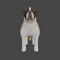 Realistic Saint Bernard Dog 3D Model With Brown And White Fur Standing Pose