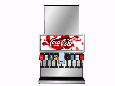 Smart Coca Cola Beverage Dispenser With Multiple Drink Flavors And Nozzles 3d model