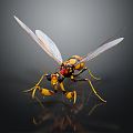 Modern Wasp Bumblebee Insect Fantasy Insect Big Dragonfly 3d model