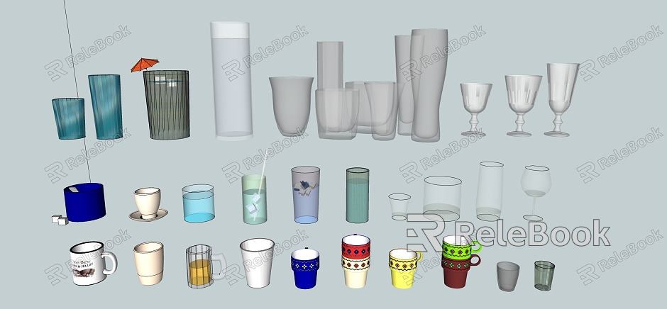 Modern Cup Cups Drink Water Bottle Glass Ceramic Cup model