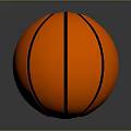 Orange Round Basketball With Black Stripes On Reflective Surface Background