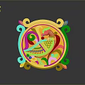 Golden Ornate Circular Hardware Tools With Intricate Carved Decorative Patterns