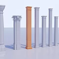 Ornamental Garden Pillars In Various Styles Featuring Orange And Gray Classical Tops