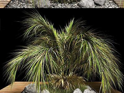 modern plant palm green plant flower bed plant pile 3d model