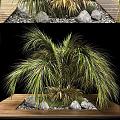 modern plant palm green plant flower bed plant pile 3d model