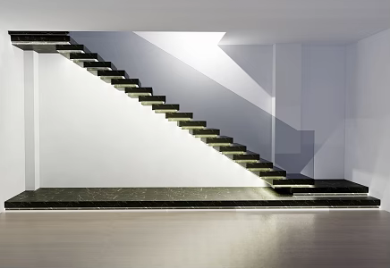 Modern Handrail Stairs Light Luxury Stairs Suspended Stairs Stacked Stairs Art Stairs Villa Stairs Home Stairs 3d model