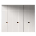 Modern Minimalist Entryway Cabinet And Side Cabinet With Sleek Light Panels And Round Knobs 3d model