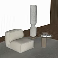 Modern single sofa side combination 3d model