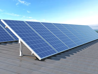 Photovoltaic panels, solar panels, solar panels 3d model