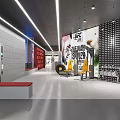 Modern Boxing Training Gym With Red Ring Punching Bags Posters And Bright Lights