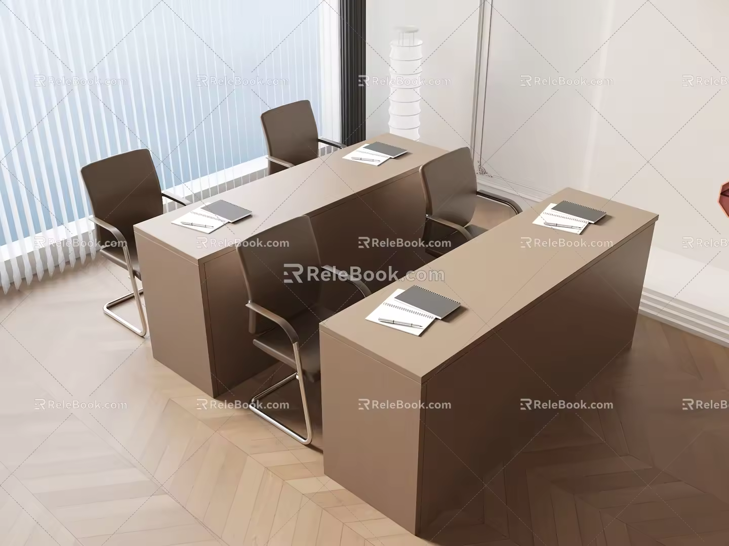 Conference Table Desk Desk Meeting Room Table Row Table 3d model