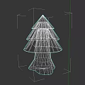 Plant Drawing With Green Layered Canopy And Orange Trunk With Swirl Pattern