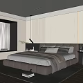 Modern Bedroom Interior Design With Upholstered Bed Frame Plush Pillows Ambient Lighting And Area Rug