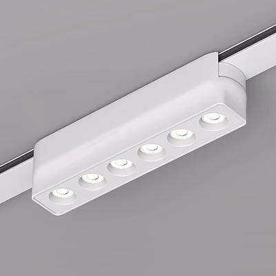 Modern White Track Mounted Ceiling Downlights Spotlights With Multiple LED Bulbs 3d model