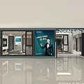 Elegant Modern Exhibition Hall Interior With Luxury Display Cabinets And Marble Elements 3d model