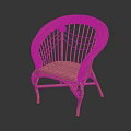 Handwoven Rattan Leisure Chair With Curved Backrest Natural Color And Elegant Design