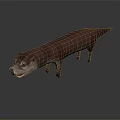 3D Rendering of Brown Otter with Realistic Features on Dark Background