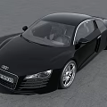 Black Audi R8 Sports Car With Sleek Exterior Design And Stylish Alloy Wheels