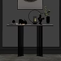 End view table porch table decoration combination 3d model